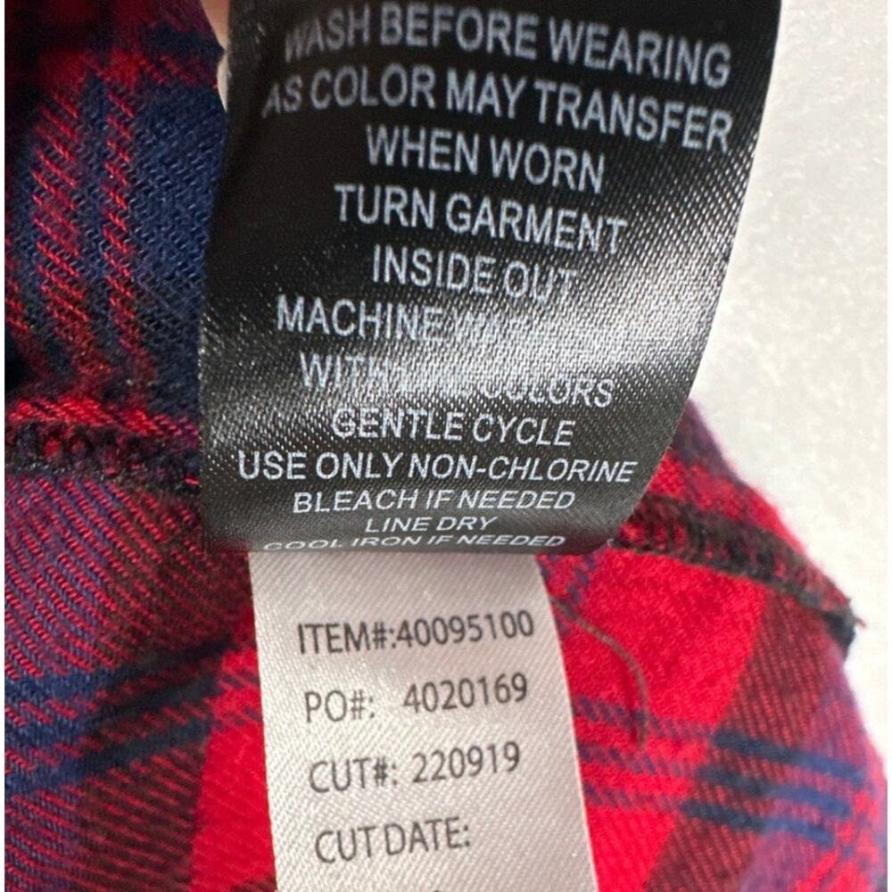 Torrid Red Smocked Babydoll Top Flannel Buffalo Plaid Sz 3 / 3X Puff Sleeve - Picture 11 of 12